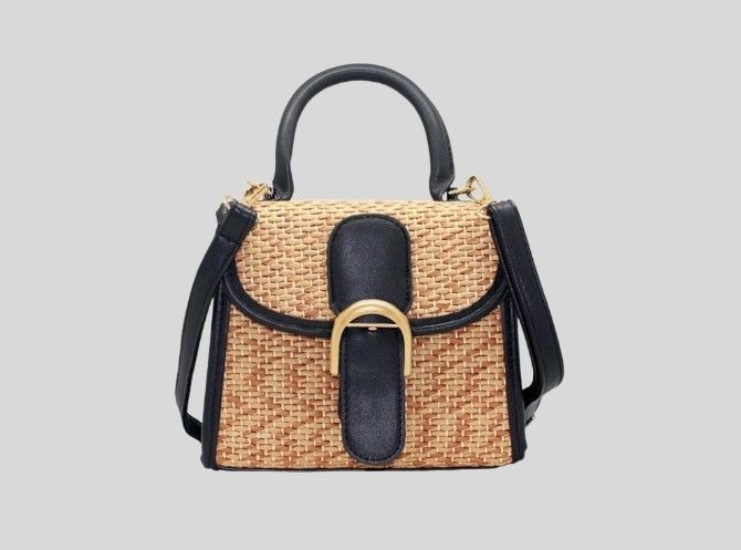 boshiho Retro Straw Woven Handbag Womens Small Cross Body Bag Shoulder Messenger Satchel