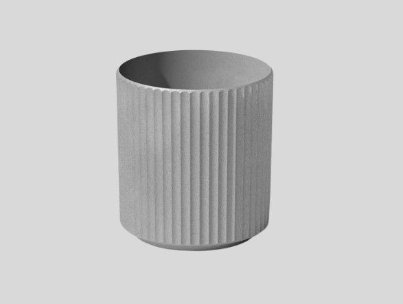 Veradek Mason Series Demi Planter - Round Fluted Planter for Indoor or Outdoor Patio/Porch | Made from Plastic & Concrete with Drainage Holes | Modern Décor for Flowers, Trees, Tall Plants