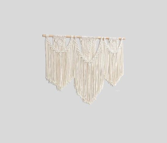 Betylifoy Macrame Wall Hanging Large Boho Chic Woven Tapestry Beige Tassel Tapestry Cotton Rope Woven Wall Art Decor for Bedroom Living Room Apartment Dorm Backdrop (31.5 x 41 inch)