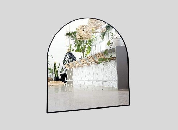 Black Arched Mirror, 33" x 31" Inches, Black Arch Mirror Decor, Perfect for Entryway Mirror, Mantle Mirror, Dresser Mirror for Bedroom - Large Arched Bathroom Mirror - Mantel Decorative Mirror