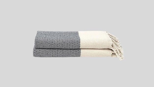 Turkish Hand Towels for Bathroom Set of 2 - Made of Eco-Friendly, Ultra-Soft 100% Natural Cotton with Modern and Farmhouse Design - Turkish Face Cloth or Tea Towels Kitchen