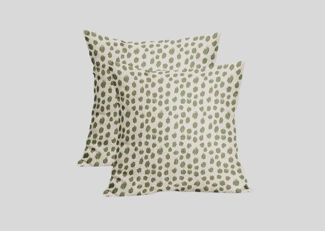 Sweetshow Sage Green Cream Pillow Covers 20x20 Set of 2 Boho Design Polka Dot Throw Pillows Modern Brush Strokes Print Decorative Outdoor Pillowcase Square Cushion Cover Linen Case for Sofa Couch Bed