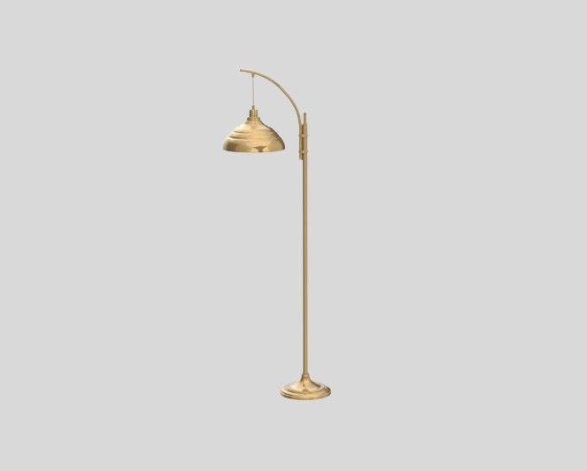 WOXXX Industrial Floor Lamp Modern Rustic Task Floor Lamp in Gold Finish, Standing Lamp Farmhouse Arc Floor Lamps for Living Room Bedrooms Office Vintage Arched Bright Brass Tall Reading Lamp