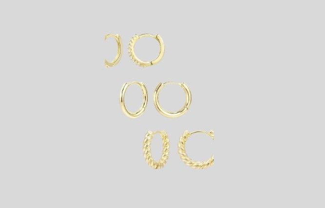 3 Pairs Small Huggie Hoop Earrings Set 14K Gold Hypoallergenic Lightweight Huggie Hoops Earrings for Women Girls, mother's day, gift