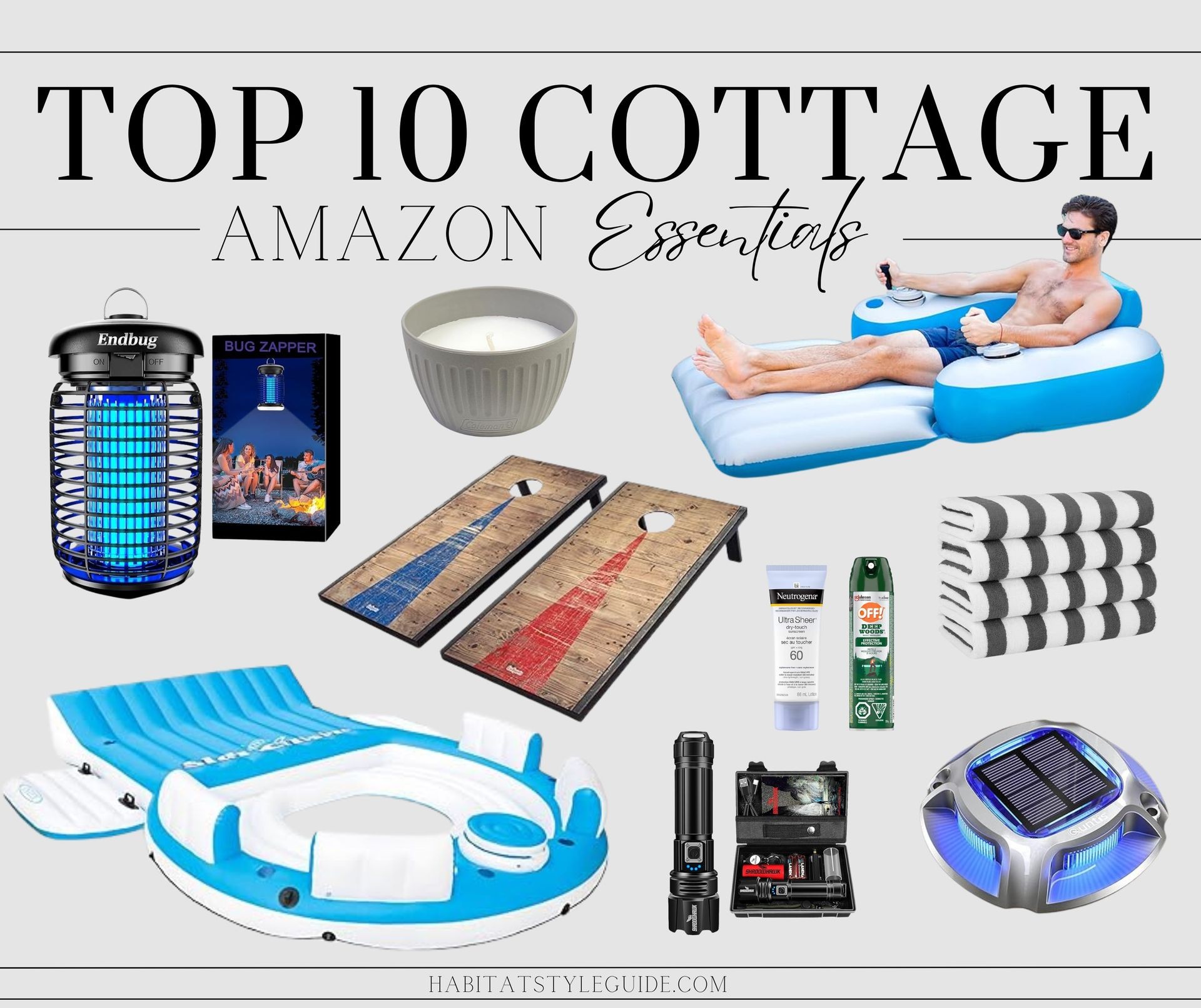 Top 10 Cottage Amazon Essentials. Everything you need for fun in the sun at the cottage!